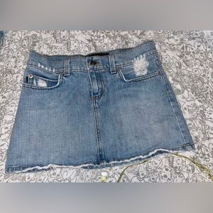 Juicy Counture Distressed Denim Jean Skirt